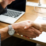 Two people shaking hands
